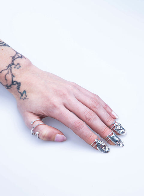 Battle Axe Shield Fingertip Ring