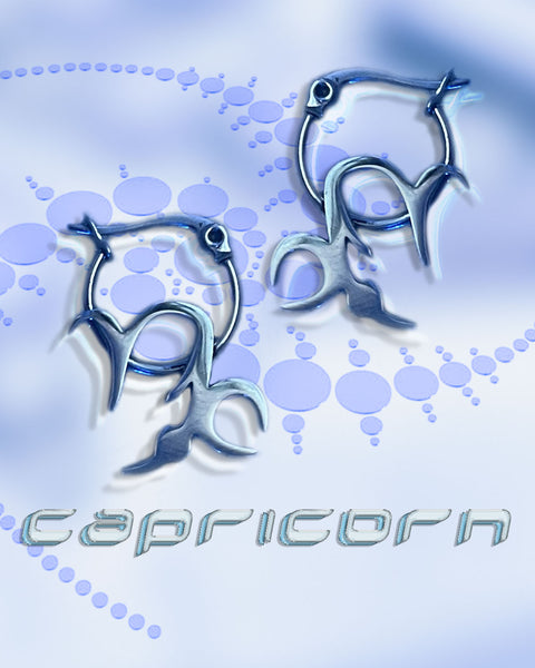 Capricorn Zodiac Hoops