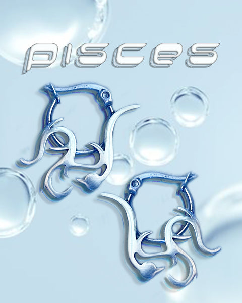 Pisces Zodiac Hoops