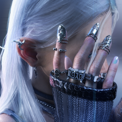 Battle Axe Shield Fingertip Ring