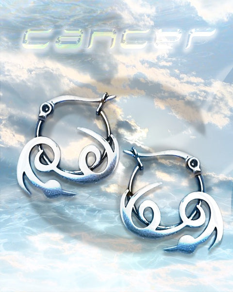 Cancer Zodiac Hoops