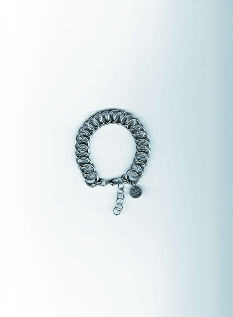 unisex chainmail bracelet made from hypoallergenic stainless steel in a 4-in-1 half persian style