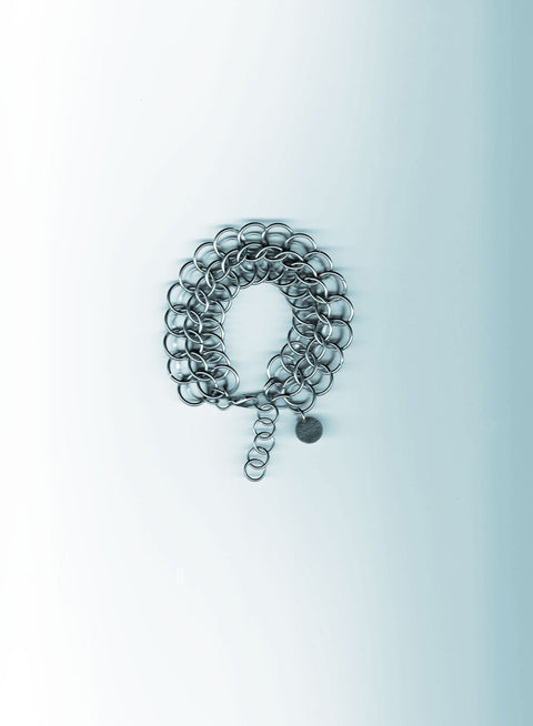 dragonscale chainmail bracelet handmade from hypoallergenic stainless steel