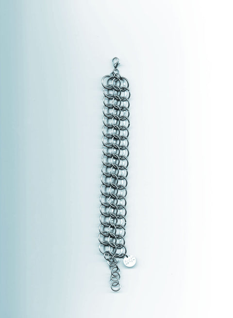 dragonscale chainmail bracelet handmade from hypoallergenic stainless steel