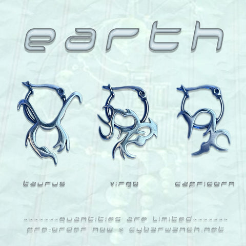 earth sign zodiac hoop earrings taurus virgo capricorn