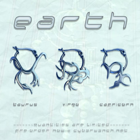 earth sign zodiac hoop earrings taurus virgo capricorn
