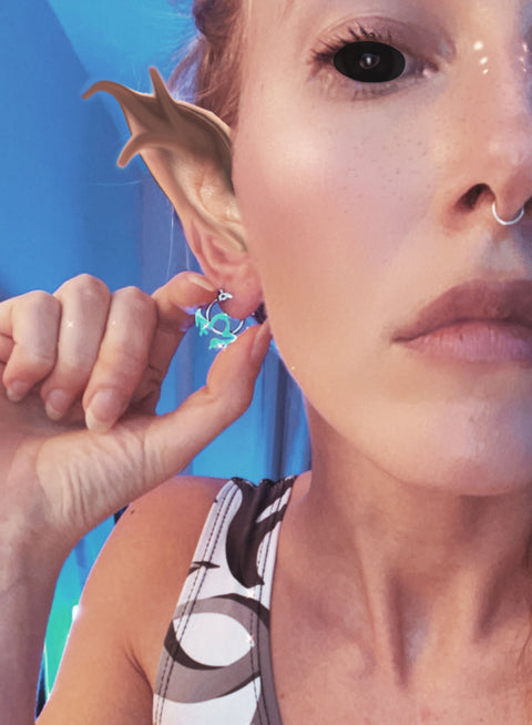 libra symbol zodiac hoop earrings stainless steel