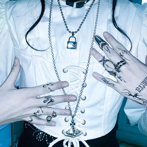 Lock + Key Necklace Set