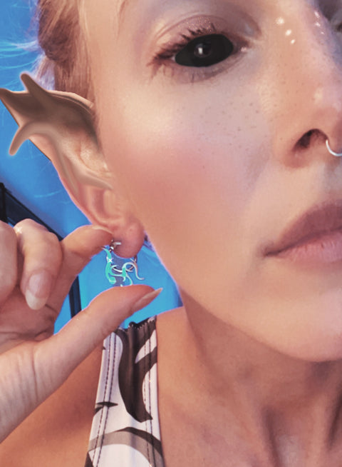 pisces symbol zodiac hoop earrings in stainless steel