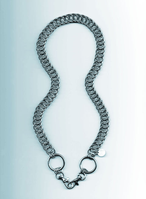 convertible chainmail pocket chain made from stainless steel, can be worn as a phone leash, a pocket chain, or a necklace