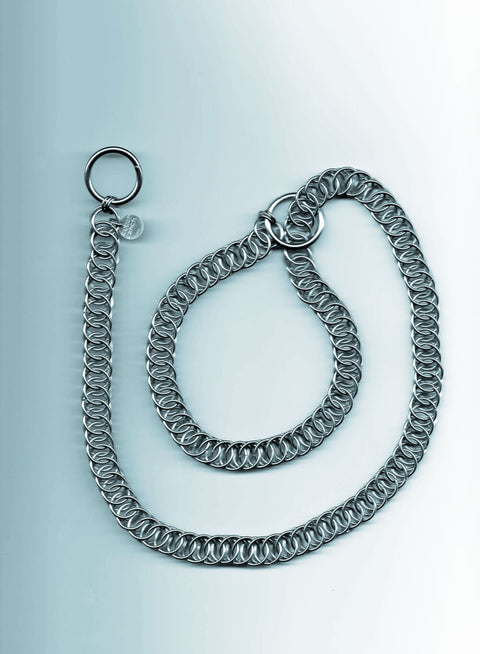 chainmail choker leash necklace