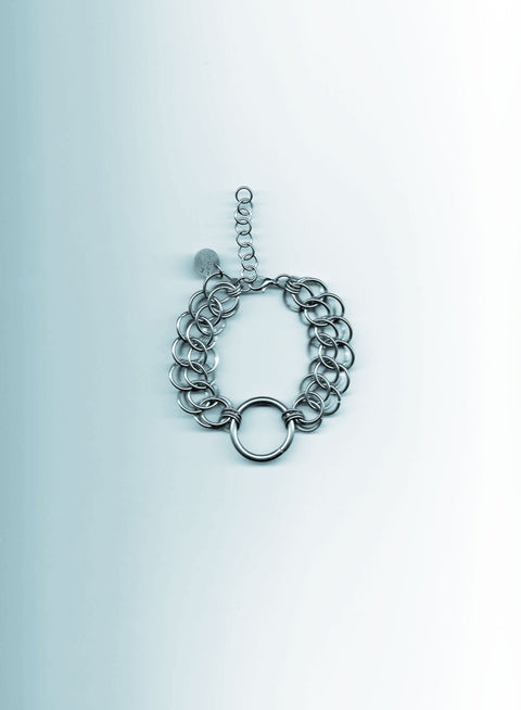 o-ring chainmail bracelet made out of stainless steel