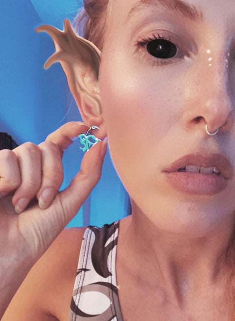 stainless steel virgo symbol zodiac hoop earrings