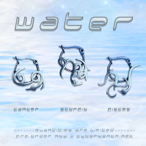 water signs zodiac hoop earrings cancer scorpio pisces