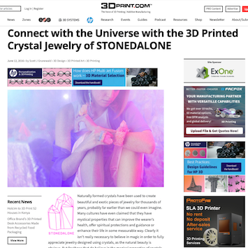 3Dprint.com | Connect with the universe with the 3D printed crystal jewelry...