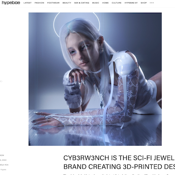 HYPEBAE | Cyb3rW3nch is the sci-fi jewelry brand creating 3D printed designs