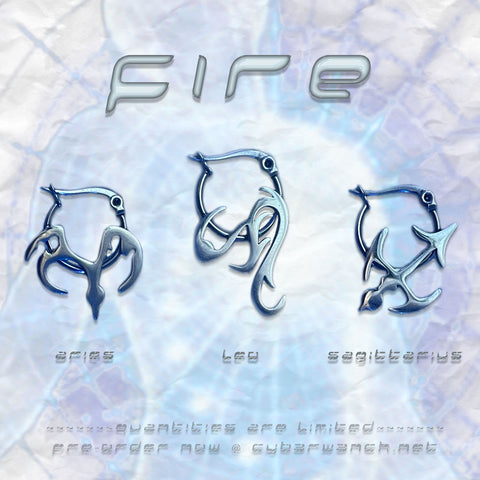 fire sign zodiac symbol earrings aries leo sagittarius