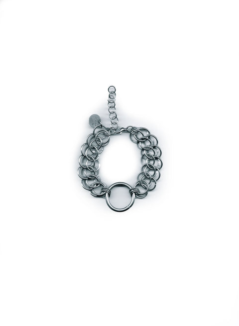 o-ring chainmail bracelet made out of stainless steel
